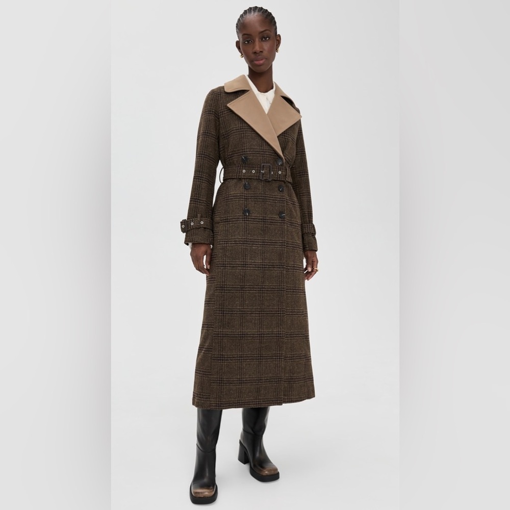 Avec Les Filles Double Layered Trench Coat